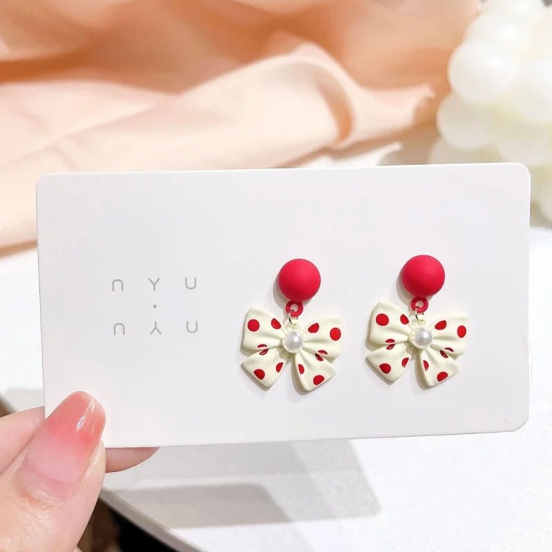 1 Pair Fashion Bowknot Imtation Pearl Cute Zinc Alloy Drop Earrings for Women Party Wedding Jewelry Accessories 2024 - VigDeals