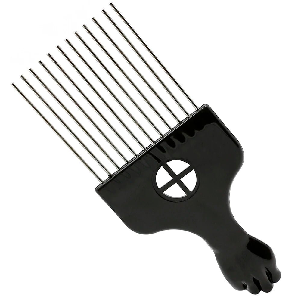 1 Piece Afro Fork Comb Stainless Steel Wide Teeth Hairdressing Brush Metal Pins Pick Hair Styling Tools Insert Curly Hair Comb - VigDeals