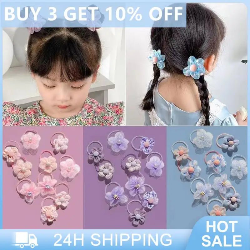 1 Set Hair Band Flower Colorful Cute Cartoon Hair Rope Party Children Hair Ties Headdress Headwear Hair Accessories - VigDeals