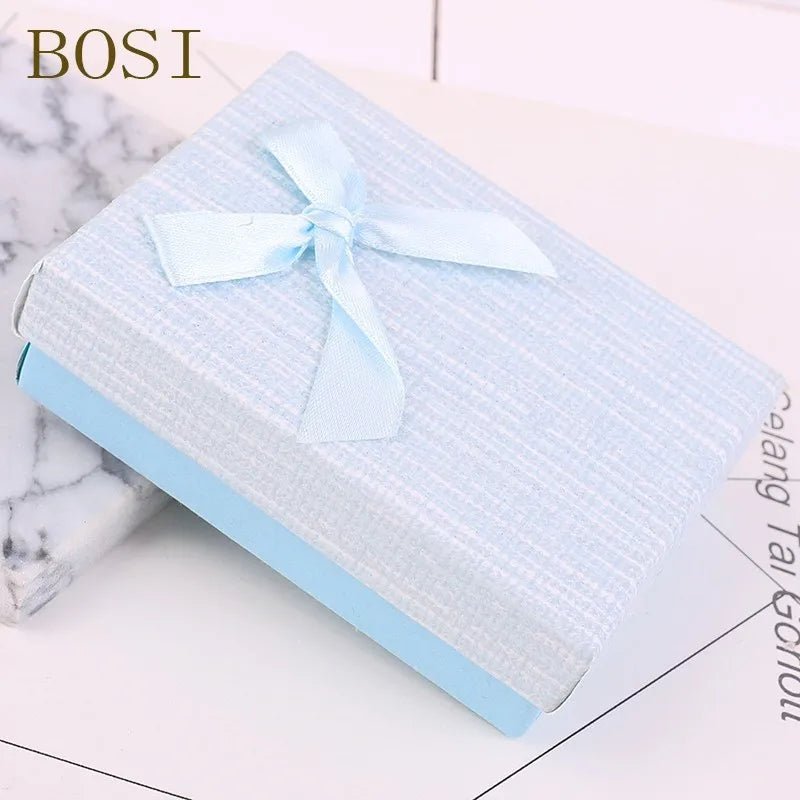 10 color Square Shiny box Engagement Ring For Earrings Necklace Bow jewelry box organizer Display jewellery 9*7*3cm Gift Box new - VigDeals