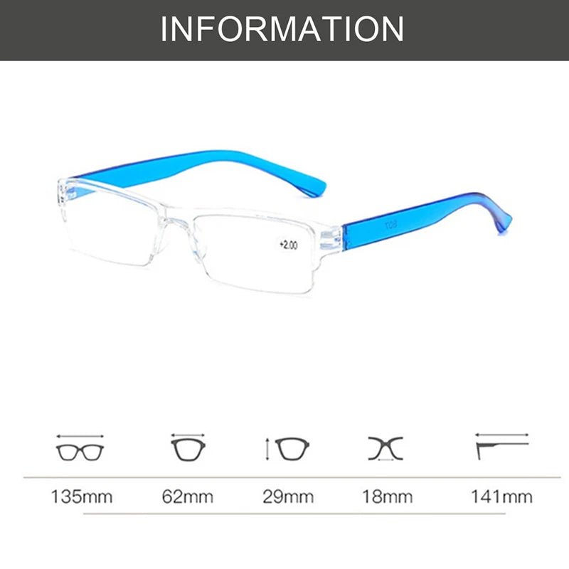 +1.0 To +4.0 Presbyopia Eyeglasses for Men Women Ultralight Square Reading Glassses Presbyopic Eyewear Portable Gafas - VigDeals