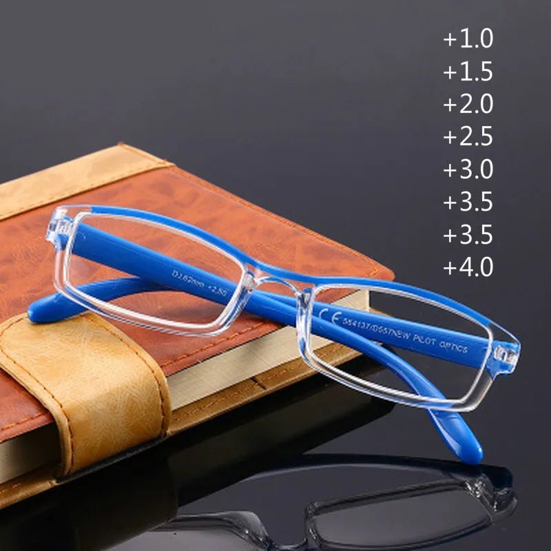 +1.0 To +4.0 Presbyopia Eyeglasses for Men Women Ultralight Square Reading Glassses Presbyopic Eyewear Portable Gafas - VigDeals