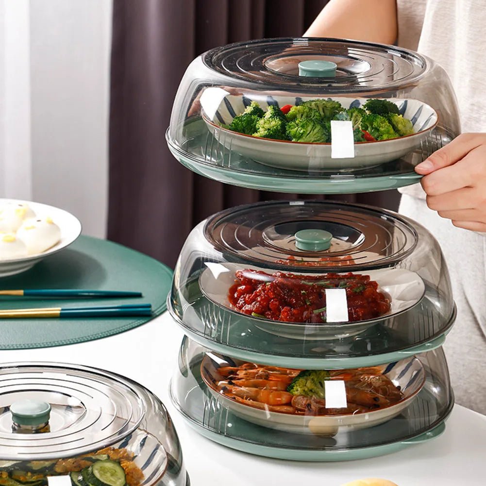 1/3 Pcs Stacked Storage Food Cover Clear Insulation Vegetable Cover Stackable with Transparent Lid Practical Kitchen Accessories - VigDeals