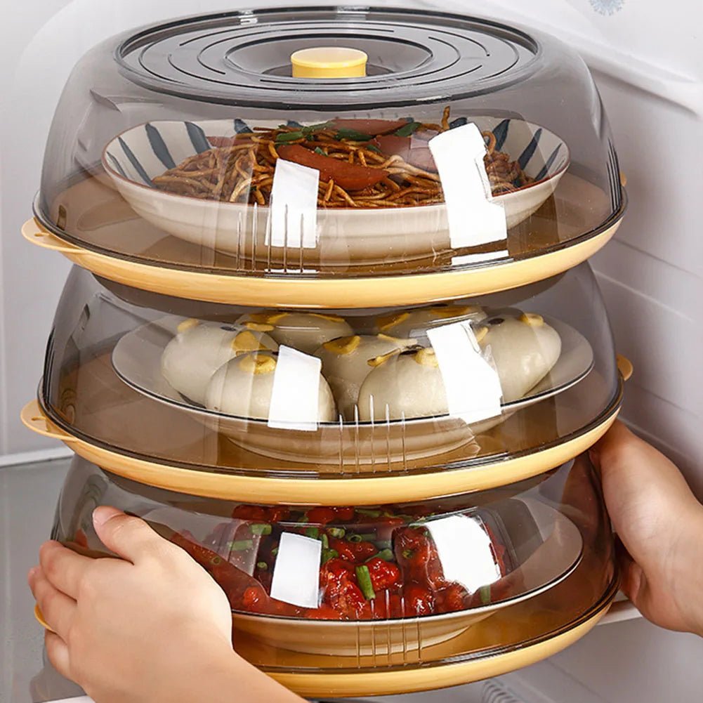 1/3 Pcs Stacked Storage Food Cover Clear Insulation Vegetable Cover Stackable with Transparent Lid Practical Kitchen Accessories - VigDeals