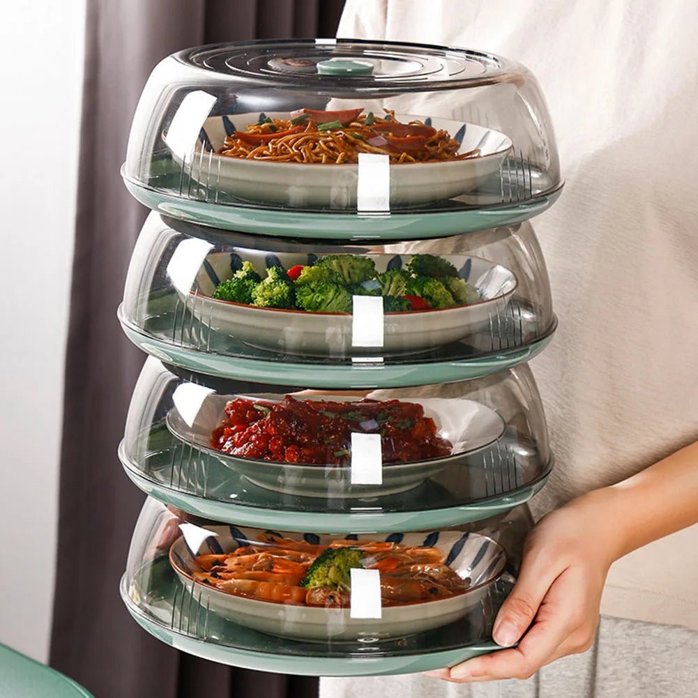 1/3 Pcs Stacked Storage Food Cover Clear Insulation Vegetable Cover Stackable with Transparent Lid Practical Kitchen Accessories - VigDeals