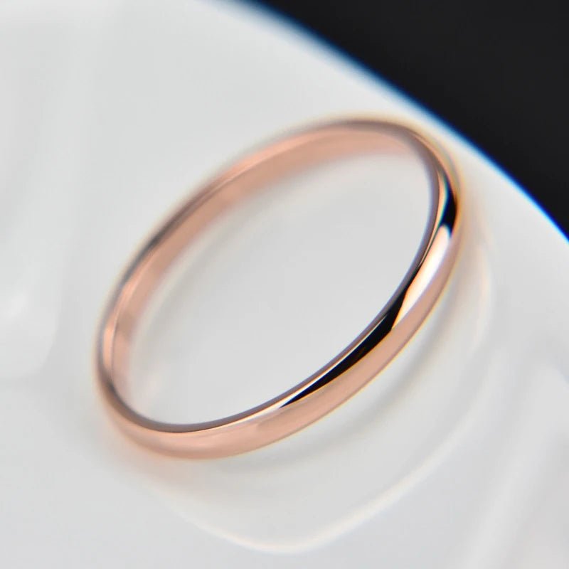 #4 5 6 7 8 9 10 Size Thin Titanium Steel Couple Ring Smooth Fashion 18K Rose Gold Finger Ring 1pc For Women and Men Jewelry gift - VigDeals