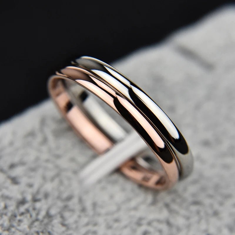 #4 5 6 7 8 9 10 Size Thin Titanium Steel Couple Ring Smooth Fashion 18K Rose Gold Finger Ring 1pc For Women and Men Jewelry gift - VigDeals