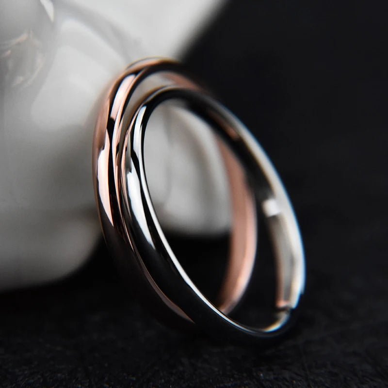 #4 5 6 7 8 9 10 Size Thin Titanium Steel Couple Ring Smooth Fashion 18K Rose Gold Finger Ring 1pc For Women and Men Jewelry gift - VigDeals